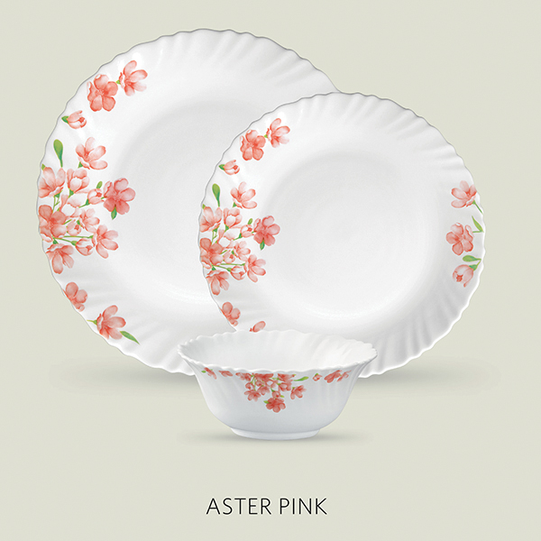 La Opala Diva Classique 10 Pcs Dinner Set- Aster Pink