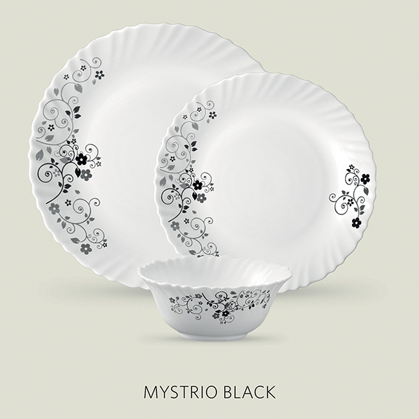 La Opala Diva Classique 10 Pcs Dinner Set- Mystrio Black