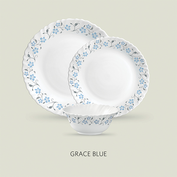 La Opala Diva Classique 21 Pcs Dinner Set- Grace Blue