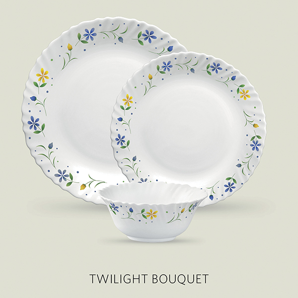 La Opala Diva Classique 33 Pcs Dinner Set- Twilight Bouqet