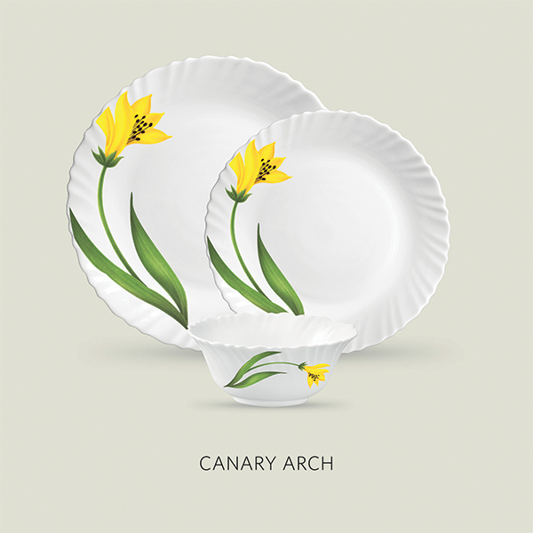 La Opala Diva Classique 45 Pcs Dinner Set- Canary Arch