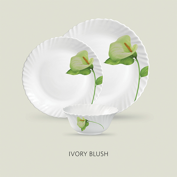 La Opala Diva Classique 45 Pcs Dinner Set- Ivory Blush