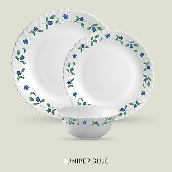La Opala Diva Classique 45 Pcs Dinner Set- Juniper Blue