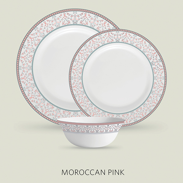 La Opala Diva Sovrana 35 Pcs Dinner Set- Moroccan Pink