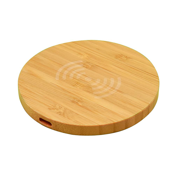 Olive 15W Round Wireless Bamboo Charger Waw9004
