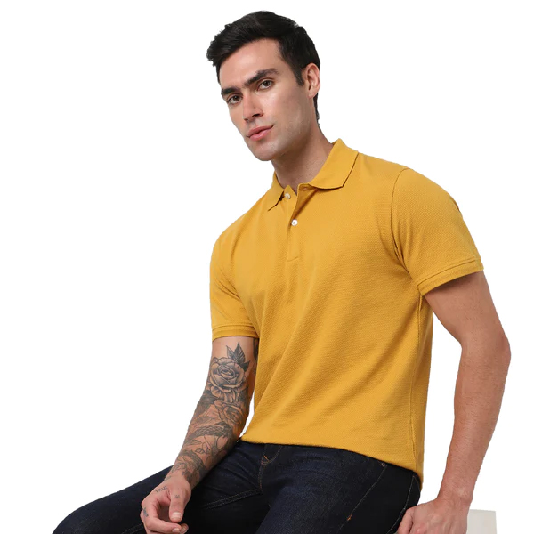 Selected Homme Structured Polo T-Shirt- Primrose Yellow
