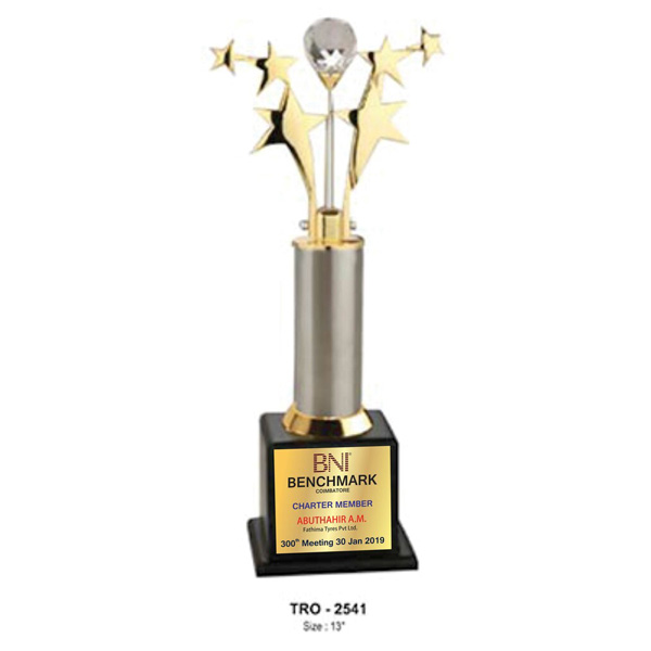 6 Star With Crystal Ball Trophy Tro-2213 (15 Inches)