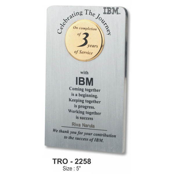 A Small Metal Desk Memento, Crafted From A Solid Single Block Of Aluminium Tro-2258 (5 Inches)