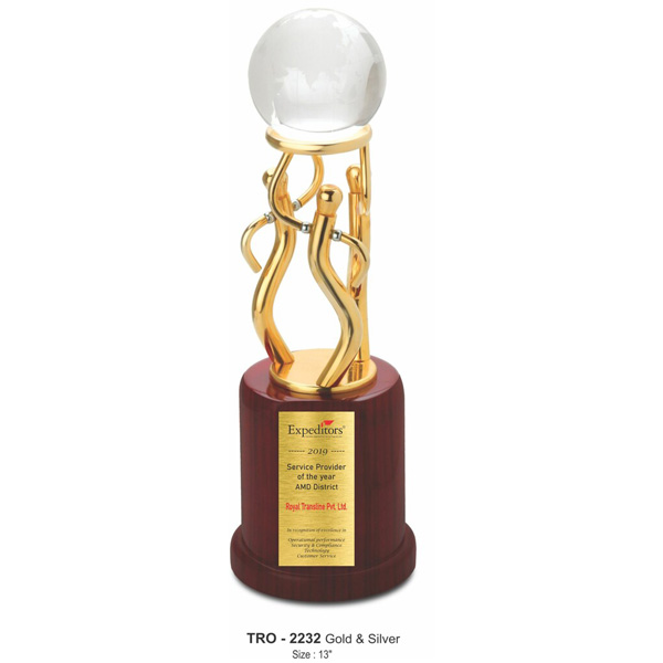 Team Work Globe Gold Trophy Tro-2232 (13 Inches)