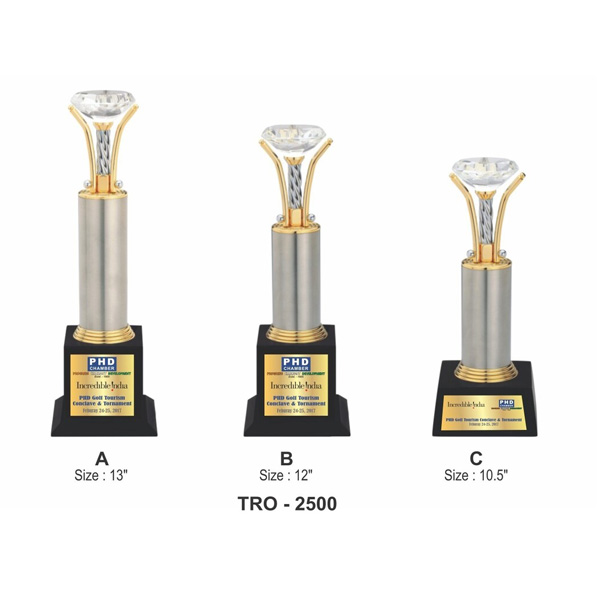 Diamond Trophy With 3 Size Tro-2500 (10.5 Inches)