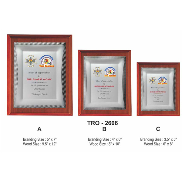 Corporate Silver Metal Plate Plaque / Memento Tro-2606 (6*8 Inches)