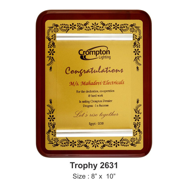 Golden Scroll Plate Plaque Tro-2631 (8*10 Inches)