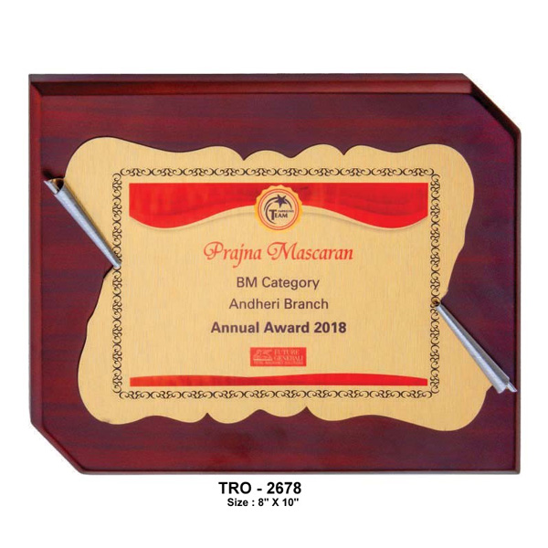 Golden Scroll Plate Plaque Tro-2678 (8*10 Inches)