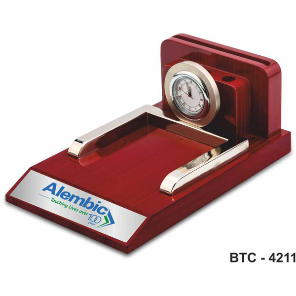 3-In-1 Desk Organizer With Clock Btc-4211