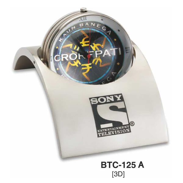 Silver Bridge Shape Desktop With Clock Btc-125 A