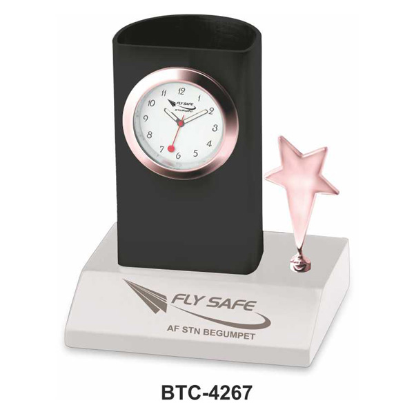 Rose Gold Star With Pen Stand Desktop Btc-4267