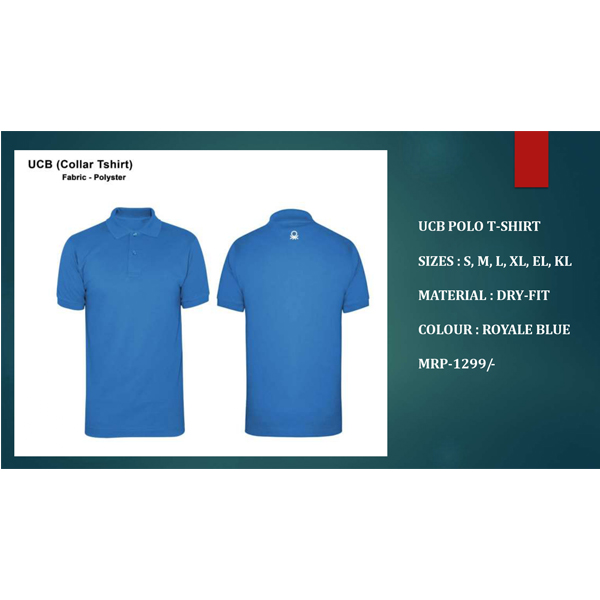 Ucb Polo T-Shirt Dry Fit Polyster Royale Blue