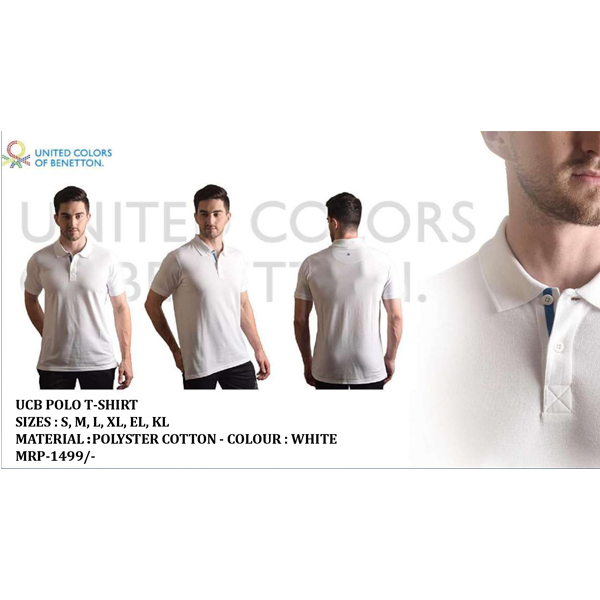 Ucb Polo T-Shirt Polyster Cotton White