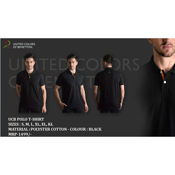 Ucb Polo T-Shirt Polyster Cotton Black