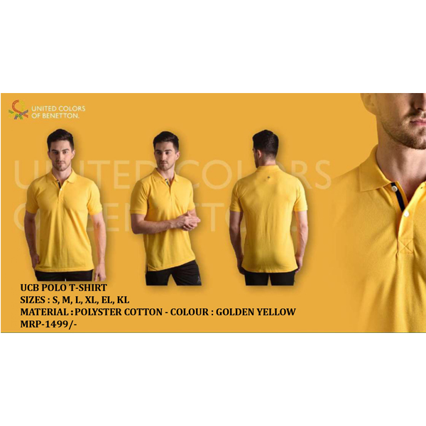 Ucb Polo T-Shirt Polyster Cotton Golden Yellow