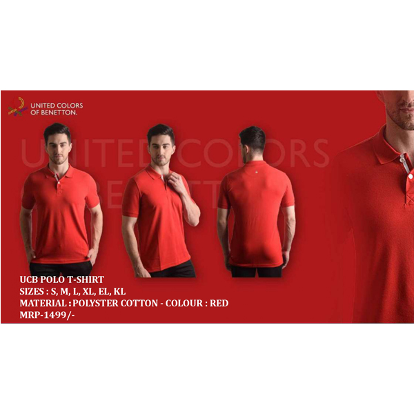 Ucb Polo T-Shirt Polyster Cotton Red