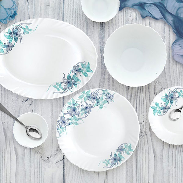 Blue Buster Imperial Series Dinner Set, 46 Pieces, White, Service For 6