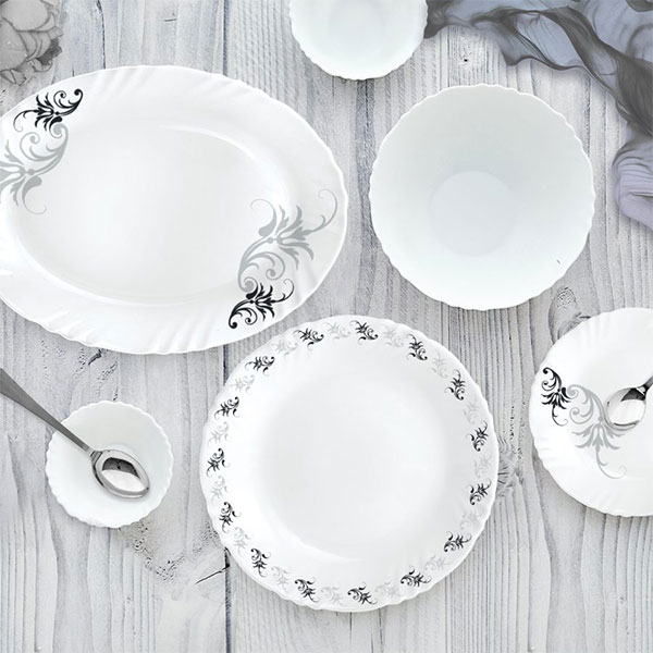Black Magic Imperial Series Dinner Set, 6 Pieces, White, Service For 2