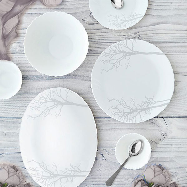 Winter Frost Imperial Series Dinner Set, 6 Pieces, White, Service For 2