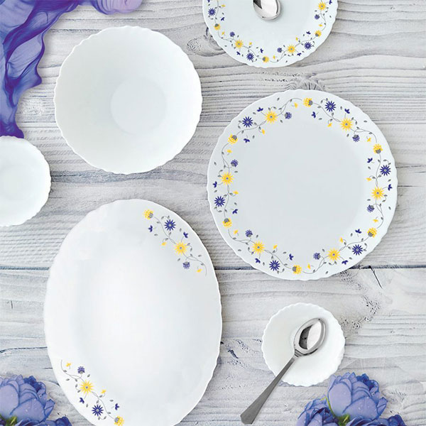 Blooming Daisy Imperial Series Dinner Set, 6 Pieces, White, Service For 2