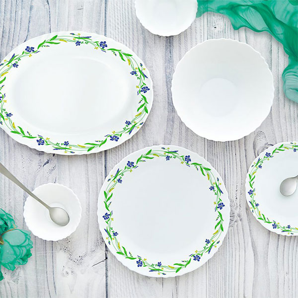 Amazon Creeper Imperial Series Dinner Set, 19 Pieces, White, Service For 6