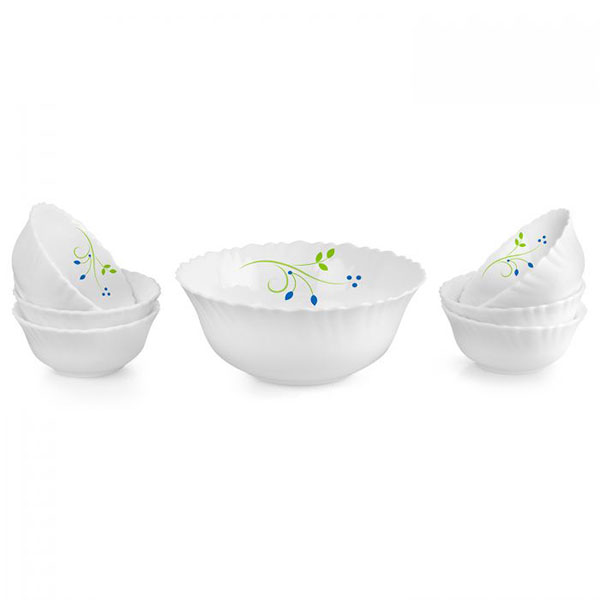 Tropical Lagoon Dazzle Series Pudding Set, Set Of 7, White