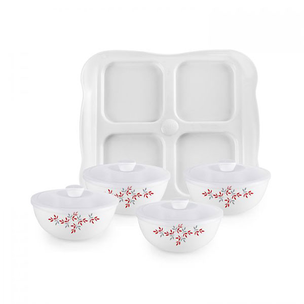 Twilight Dazzle Series Dry Fruit Set, Set Of 9, White