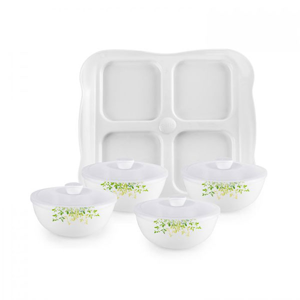 Green Orchard Dazzle Series Dry Fruit Set, Set Of 9, White