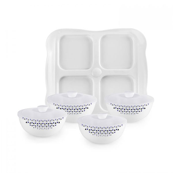 Mad Angles Dazzle Series Dry Fruit Set, Set Of 9, White