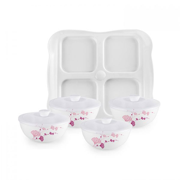 Sky Bloom Dazzle Series Dry Fruit Set, Set Of 9, White