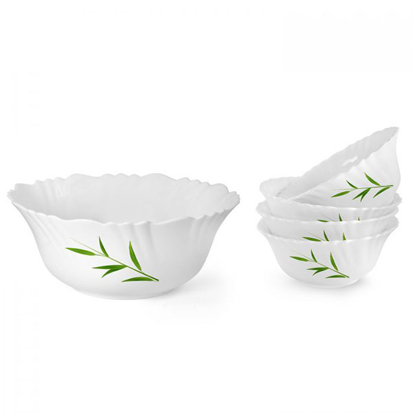 Bamboo Grove Imperial Series Dessert Set, Set Of 5, White