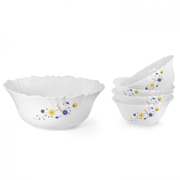 Blooming Daisy Imperial Series Dessert Set, Set Of 5, White
