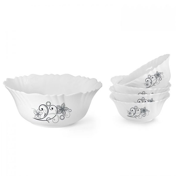 Camber Black Imperial Series Dessert Set, Set Of 5, White