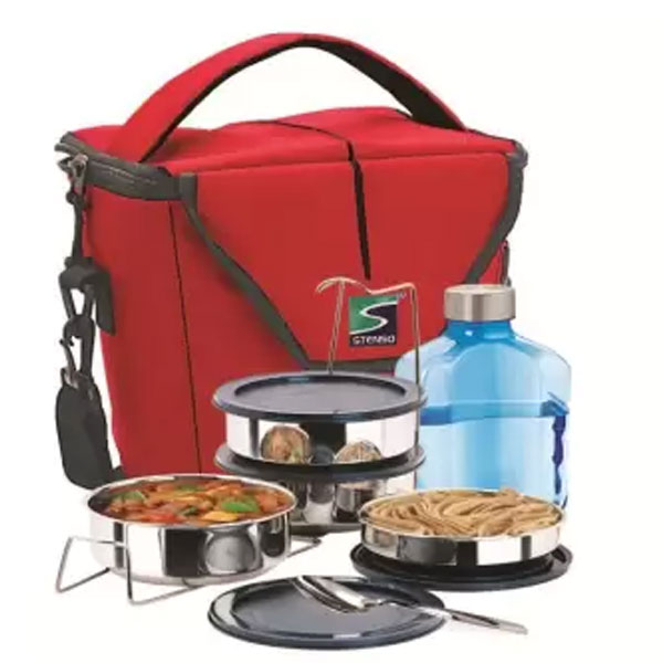 Stenso Twisto 4 A, 4 Stainless Steel Air Tight Containers 4 Containers Lunch Box (600 Ml)