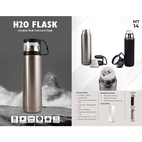 H20 Flask Double Wall Vaccum Flask 500Ml