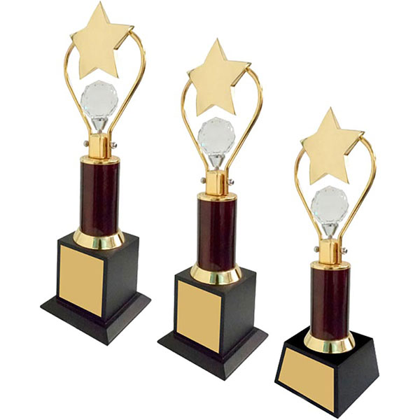 Crystal Sphere With Star Trophy Model-1072 B 100X100X330Mm