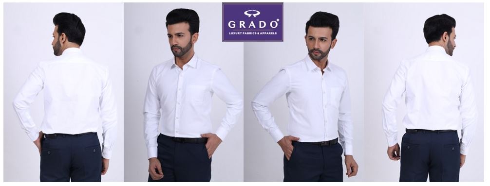 Grado Giza Cotton Satin Shirt DNRGRD7552-White