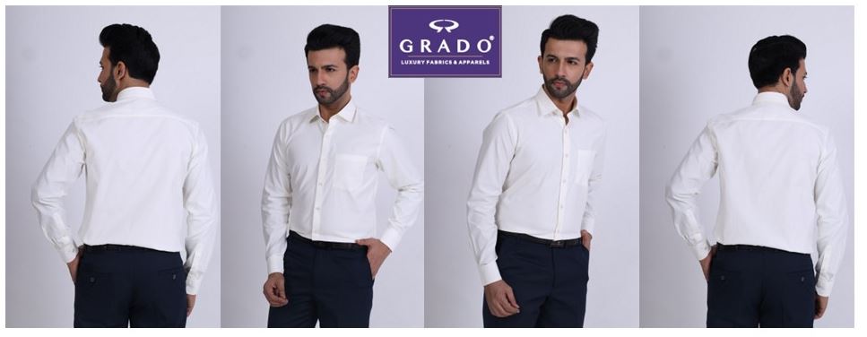 Grado Super fine Bamboo Cotton Shirt DNRGRD7562-Ecru