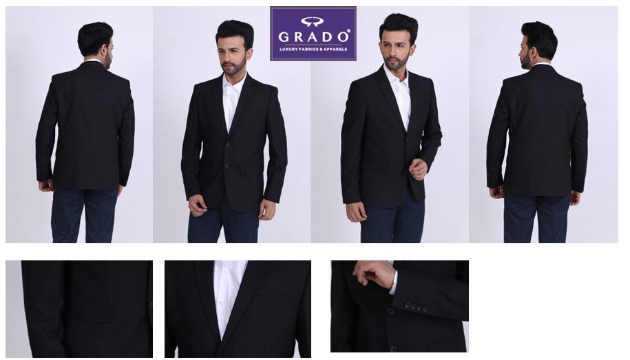 Grado Polyviscose Blazer -Black