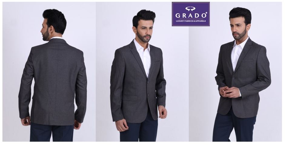 Grado Polyviscose Blazer -Grey