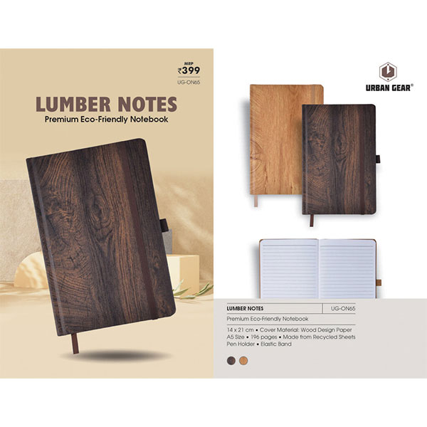 Eco Hard Bound Notebook Lumber Notes UG-ON65