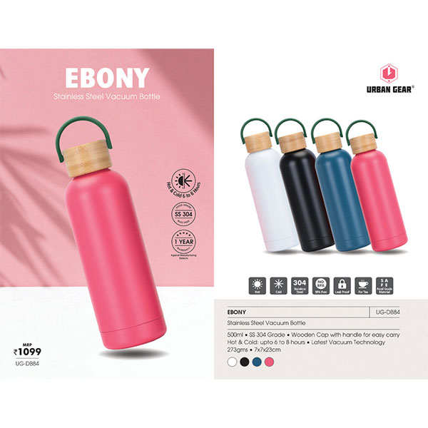 Stainless Steel Hot n Cold Bottle (500ml) Ebony UG-DB84