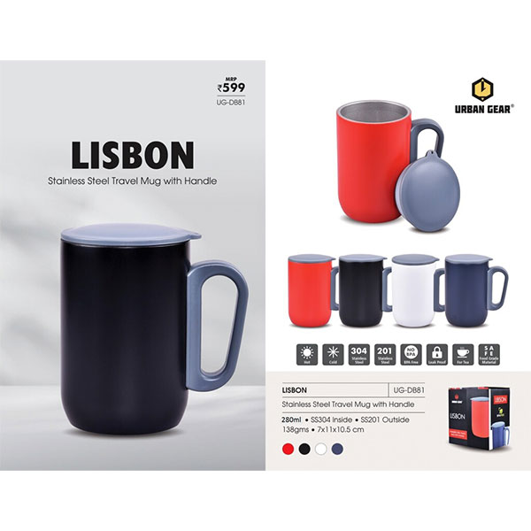 Stainless Steel Mug with Handle (280ml) Lisbon UG-DB81