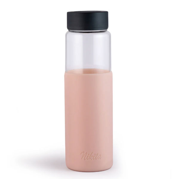 Marshmallow Glass Bottle with Silicone Sleeve 750ml-Beige