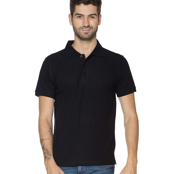 Solo Formali Solid Polo T-Shirt-Black